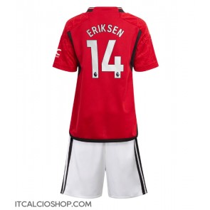 Manchester United Christian Eriksen #14 Prima Maglia Bambino 2023-24 Manica Corta (+ Pantaloni corti)